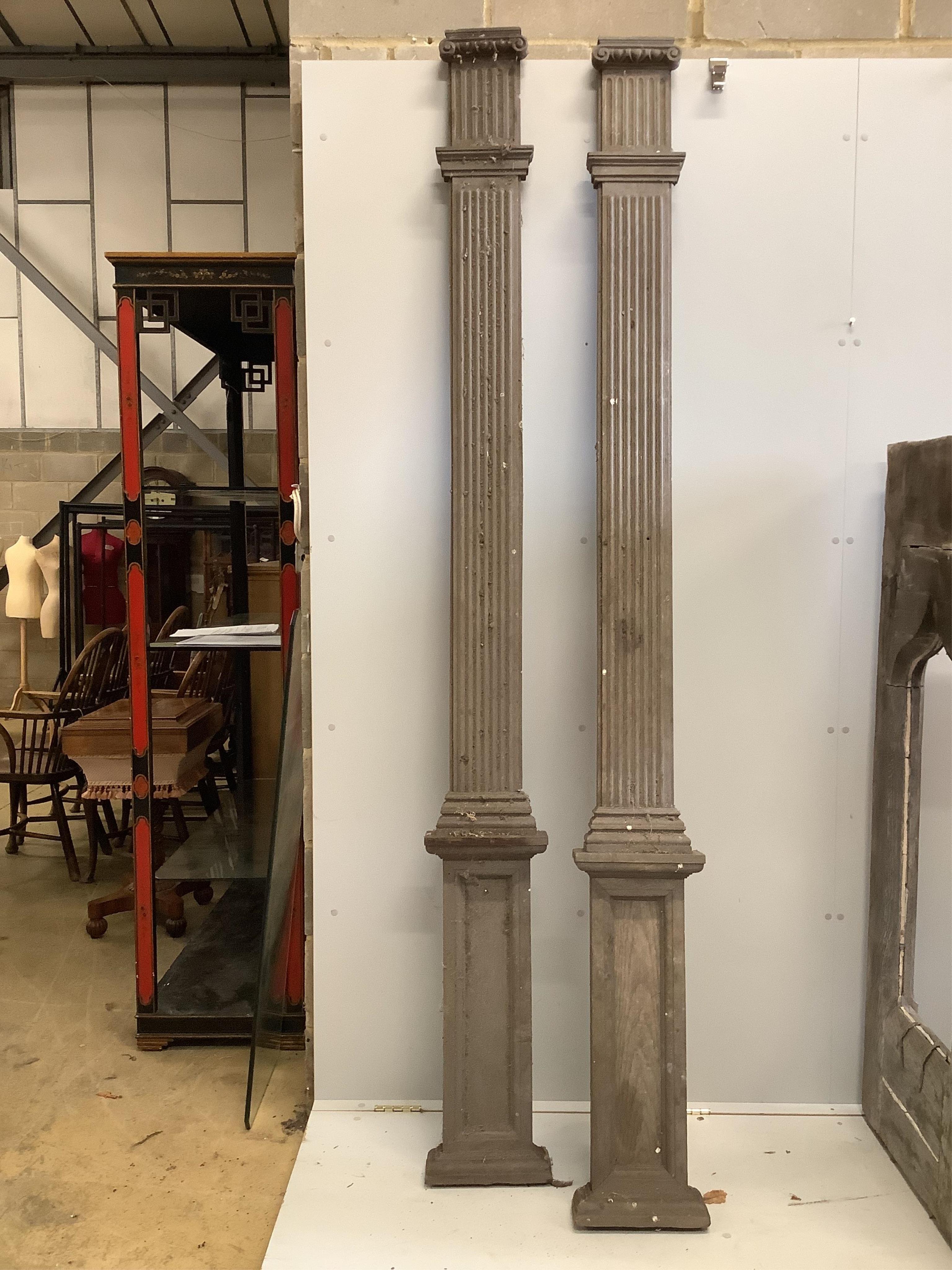 Sections of oak panelling. Condition - poor-fair